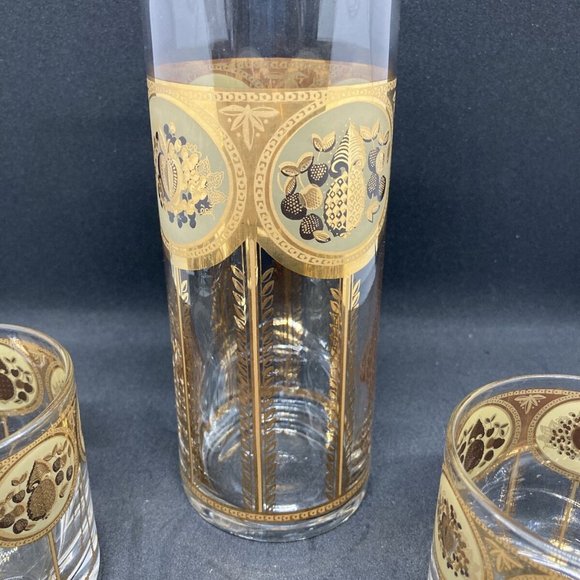 Vintage  CERA with pitcher Gilded Whiskey Glasses - Picture 6 of 9